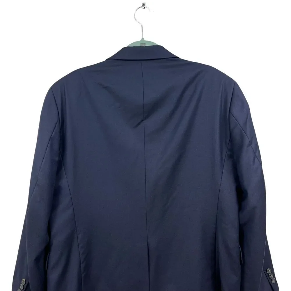 John W Nordstrom‎ Mens Wool Blazer Suit Notched Two Button Vented Navy Sz 42 C-S
